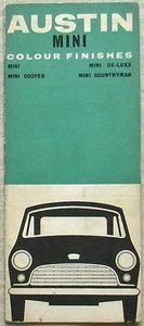 AUSTIN MINI Colour Finishes Chart c1960 #2125/H Cooper DE-LUXE Countryman + - Picture 1 of 2