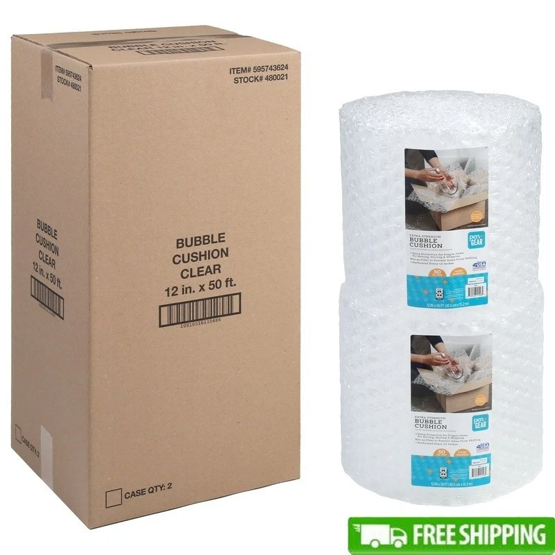 Bubble Cushion Wrap Extra Strength 2-Pack Large Bubble Protection Shipping New - Image 1 of 4