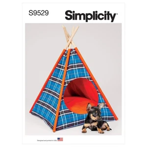 New Uncut Simplicity Pattern 9529 Dog Cat Bed Covered Teepee Pet Bedding Tent - Picture 1 of 3
