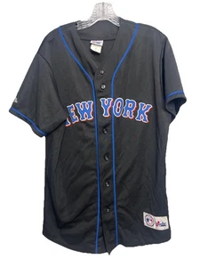 Vintage Majestic New York Mets Authentic Trikot Schwarz Korea Herren Gr. L - Bild 1 von 11