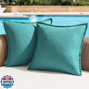 Woaboy Set of 2 Outdoor Waterproof Throw Pillow Covers Broadside Decorative F - Picture 1 of 5