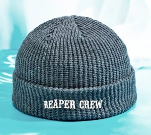 SOA - REAPER CREW Blanco Bordado Logo - GRIS OSCURO Tejido Suave **Gorra Calavera** - Imagen 1 de 1