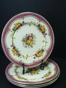 Art Deco Burleigh Ware Burgess & Leich Ceramic 4x Side Plates Saucers 6" - Picture 1 of 5