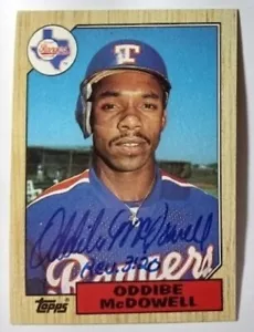 Oddibe McDowell Hand Autographed Baseball Card - Texas Rangers - Picture 1 of 1