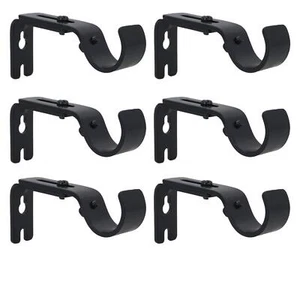 Adjustable Curtain Rod Bracket Fits up to 1 inch Curtain Rod Set of 6 Stur - Picture 1 of 7