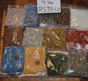 Large Huge Lot 4 Pounds Jewelry Making Seed Beads NWOT Glass, Random Selection - Picture 1 of 22