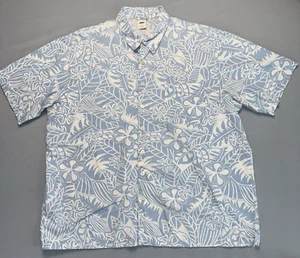 Old Navy Herren XL Hawaiihemd blau weiß Blumen Knopfleiste Kurzarm - Bild 1 von 7