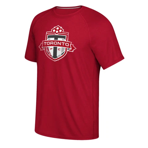 Toronto FC MLS Adidas Men's Red Team Crest Fullback Climalite T-Shirt Cover