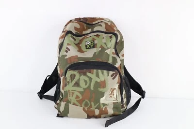 Vintage Roxy Surfing Distressed Spell Out Camouflage Backpack Book Bag Nylon - Image 1 of 4