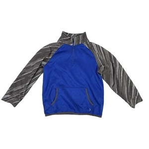 Gymboree Gymgo 1/4-Zip Active Pullover Boys Size M 7/8 Blue/Gray - Picture 1 of 4