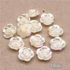 15Mm Shank Buttons Flower Abs For Cardigans Handmade Knitting Baby White & Ivory
