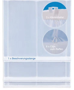 Cortina de rifa blanca Voile Bistrogardine cortina de ventana cortina de cristal 80x160 cm - Imagen 1 de 7