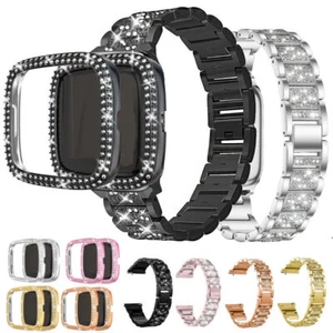 Edelstahl Uhrenband Armband Bling Case für Fitbit Versa 1 2 3 4 Sense - Bild 1 von 40