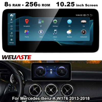 10.25'' Android Car GPS 8G+256G Video Wifi BT For Mercedes Benz A W176 2013-2018 - Image 1 of 4