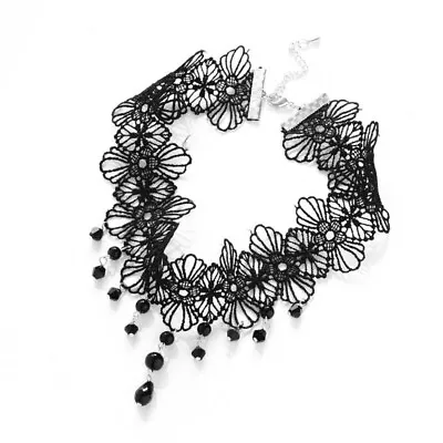 Black Crystal Choker Necklace by Philip Jones - Image 1 of 4