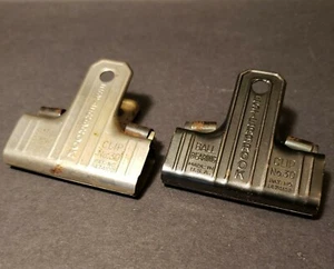 ESTERBROOK CLIP CUSCINETTO A SFERA VINTAGE ANNI '20 #30 SET DI DUE ARGENTO E GRIGIO SCURO - Foto 1 di 12