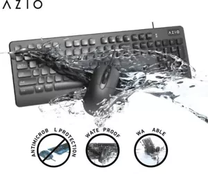 Azio KM535 Anti-Microbial Keyboard and Mouse COMBO Waterproof & Washable - Picture 1 of 7