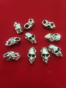 Chromed Silver Skull Big Hole Beads Paracord for Bracelets / Lanyards - Lot 10 - Picture 1 of 9