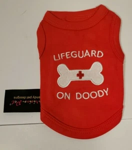 Parisian Pet Dog Lifeguard on DoodyT Shirt 100% Cotton, XS - Picture 1 of 3
