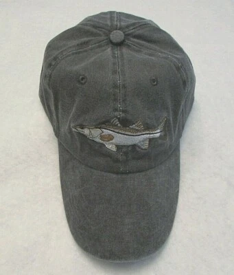 SNOOK Sport Cap BLACK Fishing Hat Embroidered Snook Fish Adjustable Cap NEW AG44 - Image 1 of 4