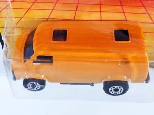 Matchbox 4x4 Chevy Van / Rare Plain Orange + Error: Wrong Collector # on Card - Picture 1 of 7