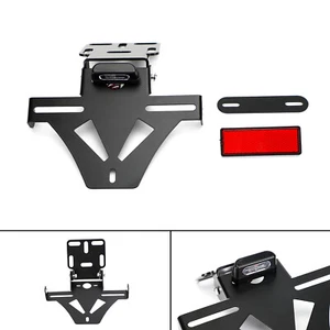 Universal Motorcycle Adjustable Angle License Number Plate Frame Holder Bracket/ - Picture 1 of 15