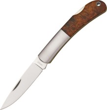 Moki Pliant Knife MK100J Quince wood handles. 4" closed lockback. AUS-8 stainles