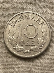 1971 10 Ore Denmark ๐ฉ๐ฐ King Fredrick IX Danish Krone KM#849 - Picture 1 of 2