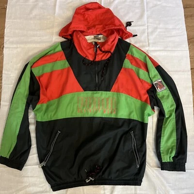 Vintage Puma Activity Wear light jacket anorak - black red green retro 90s  - Image 1 of 4