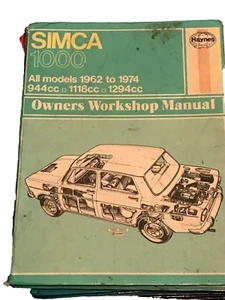 Simca 1000, 1962-1974. Haynes Owners Workshop Manual. - Picture 1 of 1