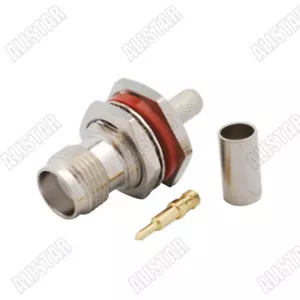 Conector de crimpado 10x RP-TNC hembra Jack (pin macho) para RG58 LMR195 RG400 RG142 - Imagen 1 de 2