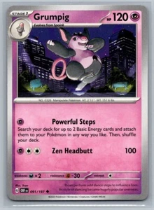 Grumpig 91/197 Obsidian Flames Uncommon Pokémon TCG 2023 - Picture 1 of 2