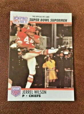 🏈1990 Pro Set JERREL WILSON CHIEFS Super Bowl Football Supermen 119 - Image 1 of 2