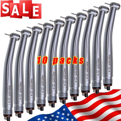 10pcs SANDENT NSK PANA MAX Style Dental High Speed Handpiece Push Button 4 Hole - Image 1 of 4