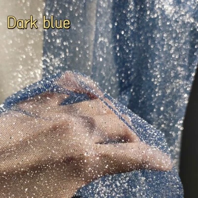 Glitter Sequin Tulle Fabric Shiny Gauze DIY Wedding Dress Veil By Metre Sewing - Image 1 of 4