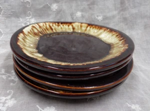 (set A) Vtg PFALTZGRAFF USA Brown Drip ~ 7" BREAD PLATES ~ Set/4 - Picture 1 of 11