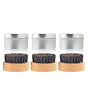 WEICHES HOLZ 1-SEITIGE EBERBORSTE HAARBARTBÜRSTE ABGERUNDET KURZE PACKUNG 3X SCHNELL UK - Bild 1 von 7