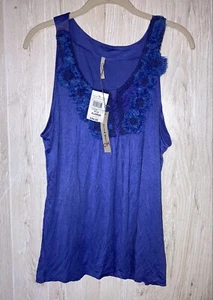 Olivia Moon Damen Top XL Ärmellos Neu mit Etikett Blau X-Large Viskose Spandex Tank - Bild 1 von 6