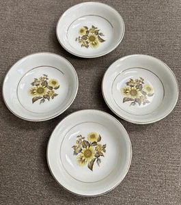 Vintage Royal Warwick England SONNENBLUME Dessert/Beerenschalen, 4er Set - Bild 1 von 14