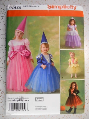 Simplicity Sewing Pattern 2569 Toddler Costumes Princess Fairy Tulle Skirt 4-8 - Image 1 of 2