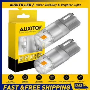 2X AUXITO T10 W5W LED Bulbs Amber/Orange Turn Globes Wedge Side Bulb Indicator - Picture 1 of 7