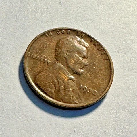1930-P Lincoln Wheat 1c Lamination Peel Error w/ Obverse CUD!! ~ I13 Cover