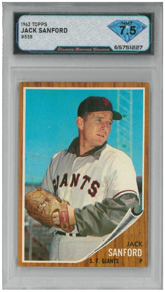 1962 Topps JACK SANFORD #538 💎 DSG 7.5 NM - Image 1 of 2