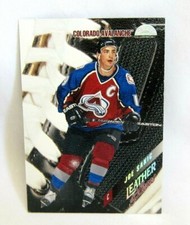 JOE SAKIC 1996-97 LEAF LEATHER&LACES#0774/5000 INSERT#1!RARE!AVALANCHE C HOF