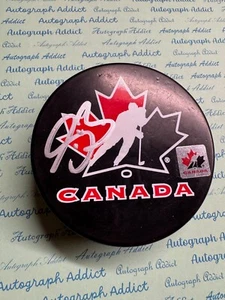 SEAN BURKE signed CANADA Puck - Picture 1 of 3