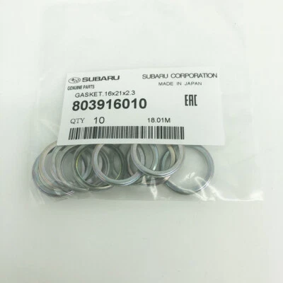 Lote de 10 arandelas trituradoras de cárter de aceite 16 mm 803916010 OEM para Subaru 2011 a 2021 Foto 1 de 2