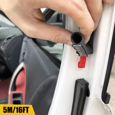 16FT For Volkswagen D-Shape Rubber Door Weather Seal Weatherstrip Hollow Strip - Image 1 of 4