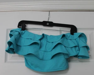 Kate Spade TEAL CONVERTIBLE Volantes Bandeau Bikini Traje de Baño PEQUEÑO - Imagen 1 de 5