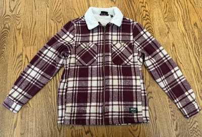WESC Mens Shirt Jacket Size M,L Maroon Plaid Y2K StreetwearGrunge Skater Shacket - Image 1 of 4