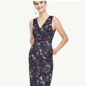 Ann Taylor Jacquard sheath dress size 4 petite - Picture 1 of 9